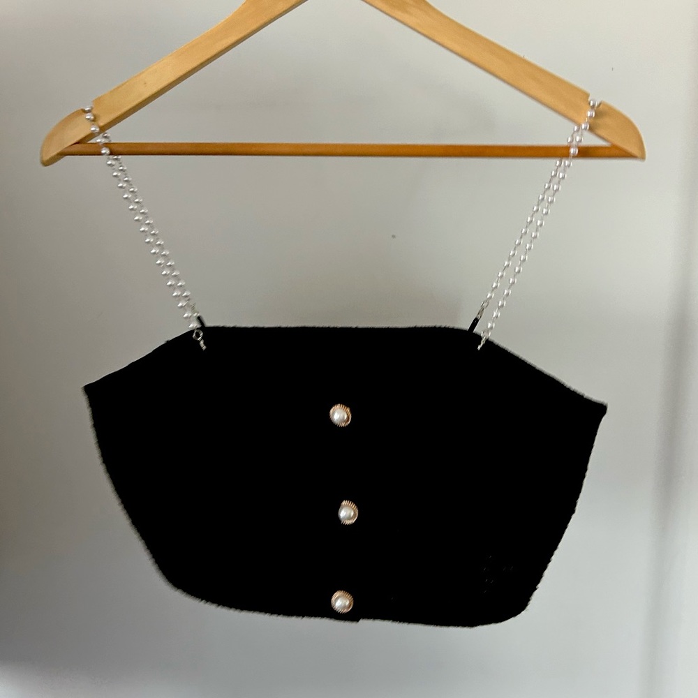 Black tweed top